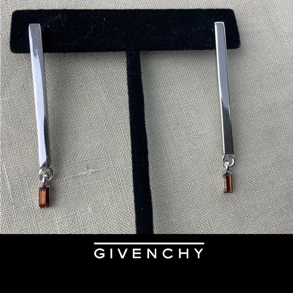 Givenchy Jewelry - Givenchy Silver Linear Bar Pierced Drop Earrings